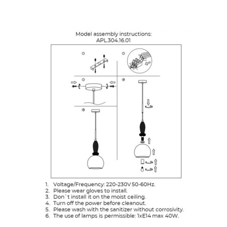 Suspended lamp Kristel E14 40W-3