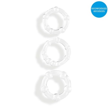 A set of rings of erectational Ereowman Eroman, silicone, relief, 3 pcs-1