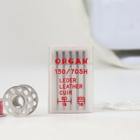 Needles for household sewing machines, for skin, No. 90/100, 5 pcs