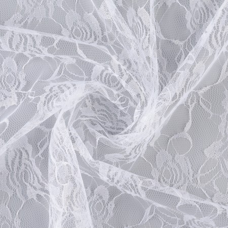 Flasp of guipure, roses, white, 150 × 160 cm