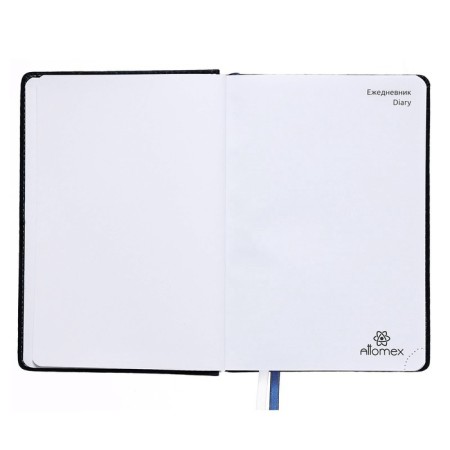 Diary Initiated A5 160 sheets attomex.croco, solid cover of artificial leather with foam rubber, 2 lies, block 70 g/m2, blue-2