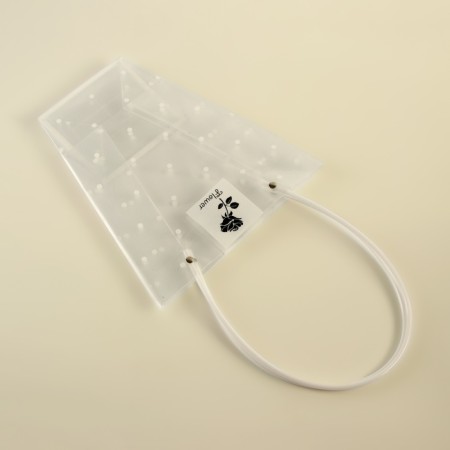 Bag for flowers is transparent, "peas", moisture -resistant, 26x24x12 cm-2
