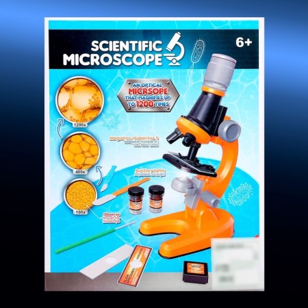 Children's microscope "Young botanist" Frendering x100, x400, x1200, blue, backlight-14