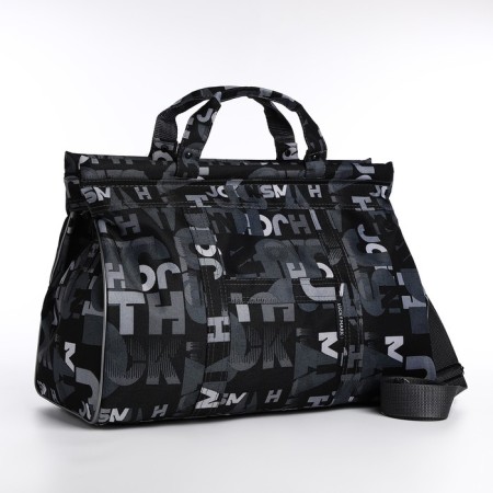 Road bag with lightning, external pocket, long belt, gray color