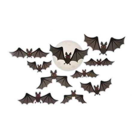 Decor on the wall "Real Night of Fear and Horror", bats, set of 10 pcs.-2