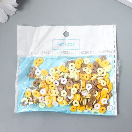 Beads for the creativity of PVC "Ring yellow" set ≈ 330 pcs 0.1x0.6x0.6 cm-2