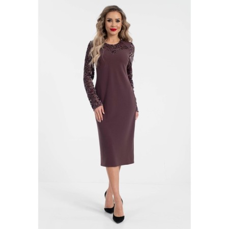 Women's dress, size 42, brown color-3