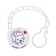 Holder for the nipple - dummy "love milk", on a chain, white color