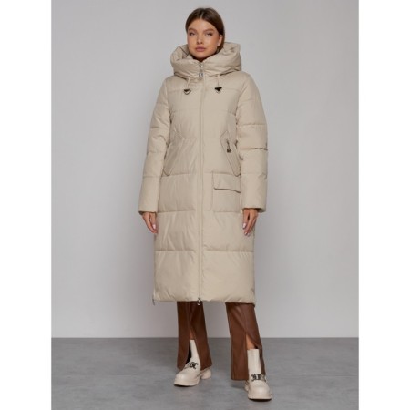 Coat insulated winter female, size 42, beige color-12