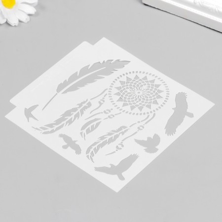 Stencil plastic "Dream Catcher" 13x13 cm-4