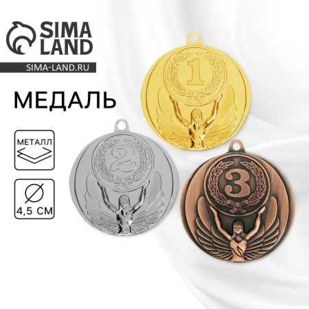 Prize medal 017, D = 4.5 cm. 1 place. Color is gold. Without a tape