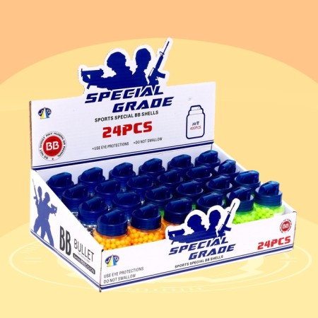 Plastic bullets 6 mm in a jar, 400 pieces, mix-6
