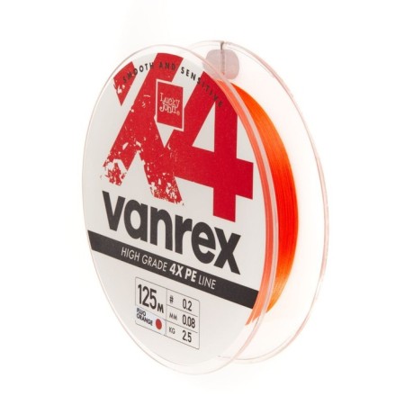 Flaw Lucky John Vanrex X4 Braid Fluo Orange 125 m, 0.08 mm
