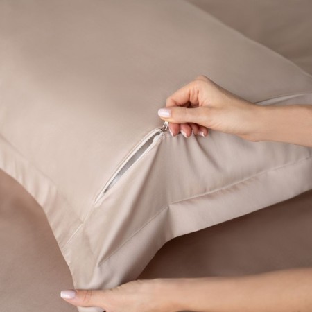 KIA pillowcase set, size 50x70 cm, gray-beige color, 2 pcs-2