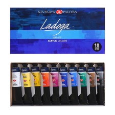 Acrylic paint in a tube, a set of 10 colors x 46 ml, ZHK 