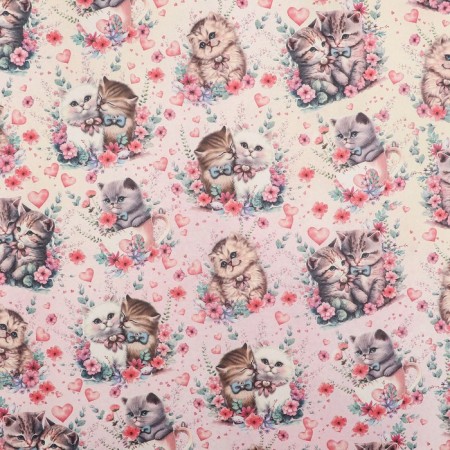 Package paper, white "kittens", 70x100 cm-2