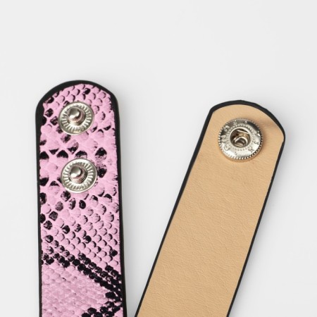 Bracelet Skin "Safari" Python, black pink color, 22 cm-2