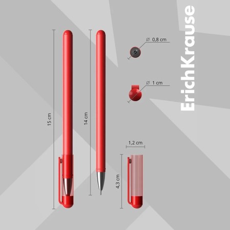 Gel pen Erichkrause G-Soft, red ink, node 0.38 mm, letter line length 500 meters-4