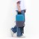 School backpack, lightning department, external pocket, blue/gray color