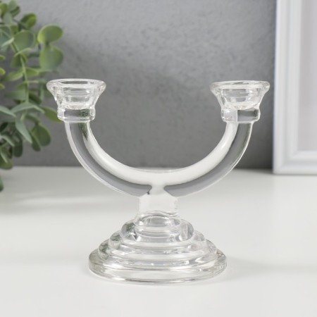 Glass of Glass for 2 candles "frapp" transparent 9x14x12 cm-1