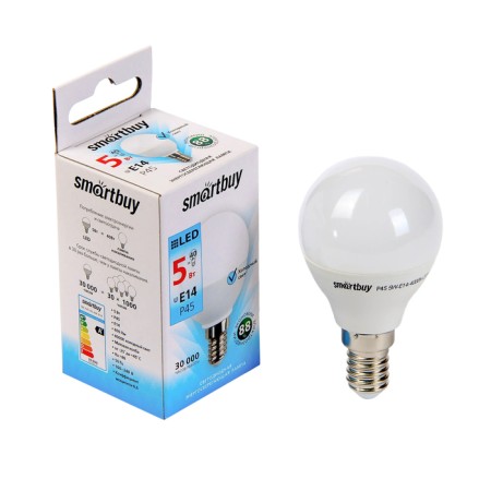 Smartbuy, E14, P45, 5 W, 4000 K, Cold Light lamp