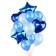 Foil ball 32 "Star", without pattern, metal, blue color