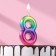 Candle in the cake "Watercolor", number 8, 5.5 cm
