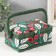 Poinsettia on green needlework box 18x12x9.5 cm