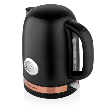 Electric kettle Brayer BR1005BK, Metal, 1.7 l, 2200 W, thermometer, black-1