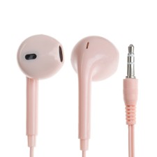 U19 headphones, wired, inserts, 1 m, jack 3.5 mm, pink