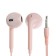 U19 headphones, wired, inserts, 1 m, jack 3.5 mm, pink