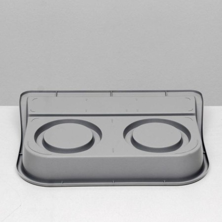 MISKS WITH BOOK "Felix" 0.3 l, 41 x 30 x 6 cm, gray tray, white bowls-5