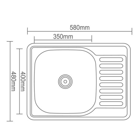 Kitchen car wash Accoona AB4858-L, Sredal, Left, thickness 0.6 mm, 580x480x165 mm, glossy-4