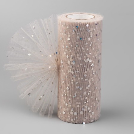 Fatin with sparkles, 15 cm, 11 ± 1 g/sq.m, 23 ± 1 m, color beige No. 37