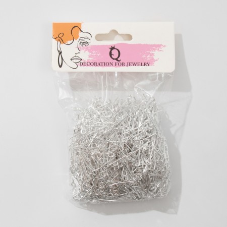 Pin with a loop cm-1075, 1.4 cm, (set 100 g, ± 1000 pcs), silver color-2