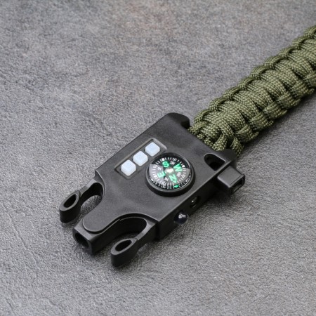 5B1 survival bracelet (paracord - 3 m, compass, whistle, fire, lantern), olive-2