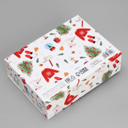 Gift Box "New Year's Joy", 16.5 x 12.5 x 5 cm, without tape, New Year-4