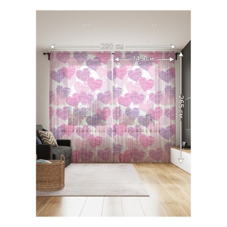 Photo "small hearts", size 145x265 cm, 2 pcs-1