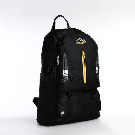 A backpack on a zipper with an increase, 65l, 4 outer pockets, black color-2