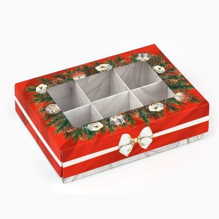 Folding box under 6 sweets “Snow Tale”, 13.5 x 9.8 x 3.8 cm, New Year-1