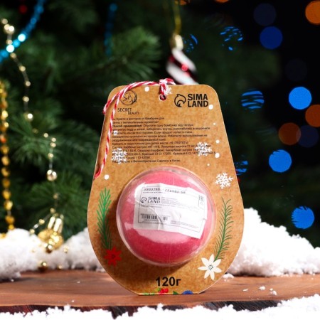 New Year's bomb for the bath "Deer", Red, 120 gr.-1