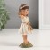 Polystone souvenir "Girl with a chick on the handle" 7.5x4x12.5 cm