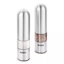 A set of electric mills KitFort KT-6011, gravitational, metal, from batteries, 2 pcs