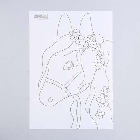 Painting with wool "Horse", A5-5