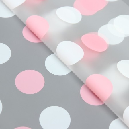 Flower film, "peas", white- pink, 56 x 56 cm-1