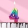Candle in the cake "Watercolor", number 4, 5.5 cm