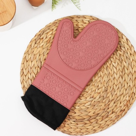 Mitten for hot with the cuff of the “Prof”, silicone, 36 × 18.5 cm, color mix-7