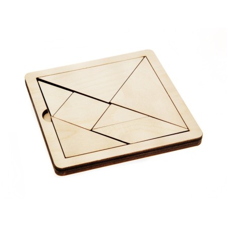 The game of the puzzle is wooden "Tangram", natural, small-2
