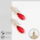 Earrings with rhinestones "Eden" bunch, red-white color in gold