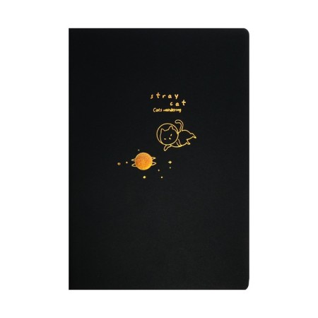 A5 sketchbook, 24 black sheets, "Cat Cosmonaut", density 110 gr., Mix-2